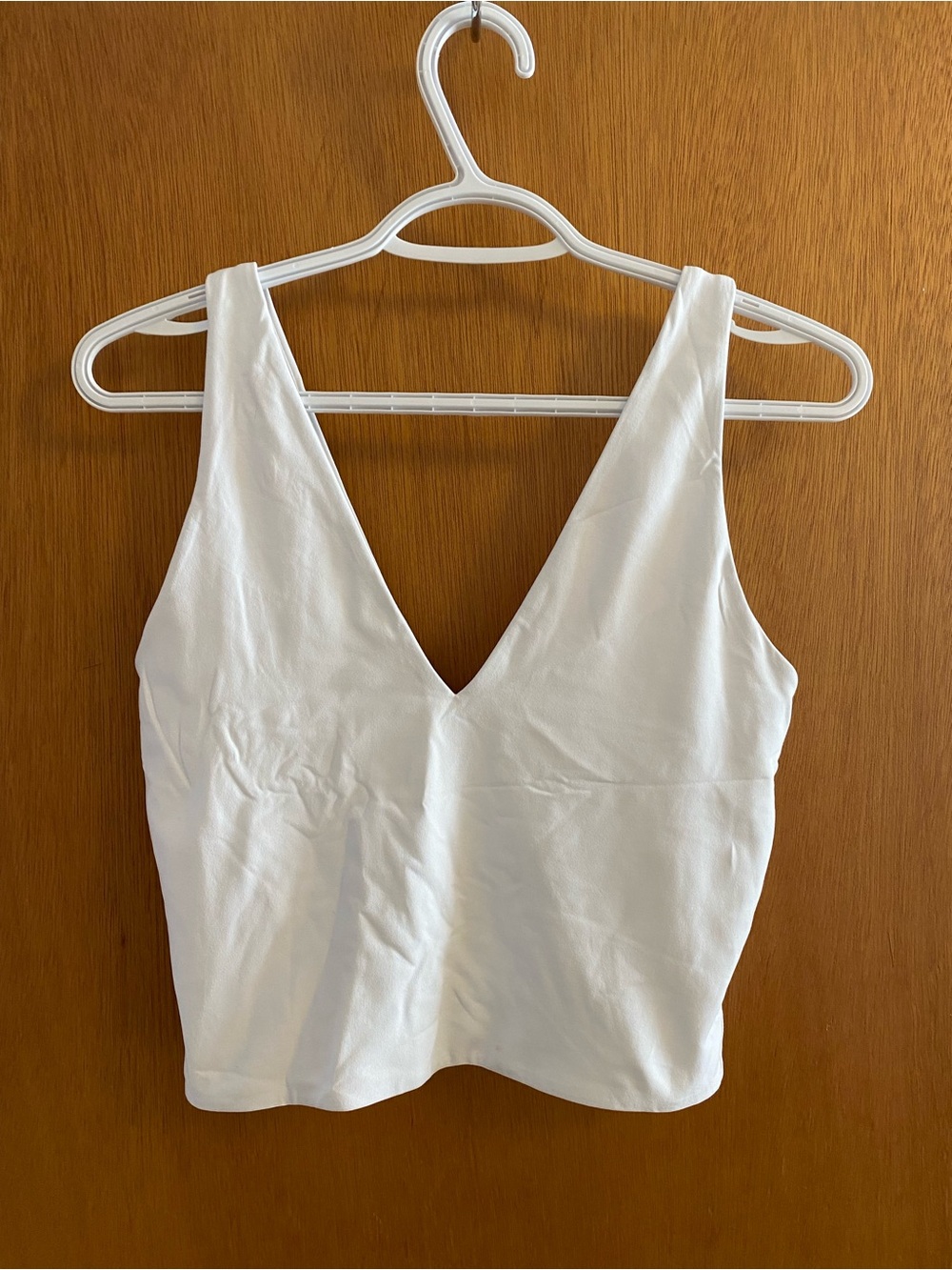 Babaton White V-Neck Cropped Camisole
